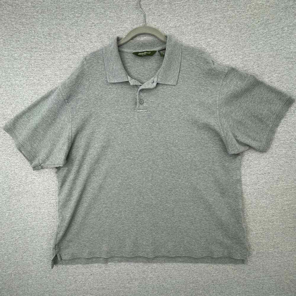 Eddie Bauer Polo Shirt Mens Extra Large Gray Collar Short Sleeve Casual Outdoor